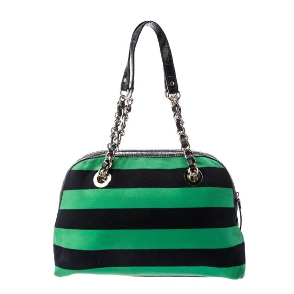 Kate Spade Green and Navy Striped Bag- Vintage Flex! - Picture 5 of 8